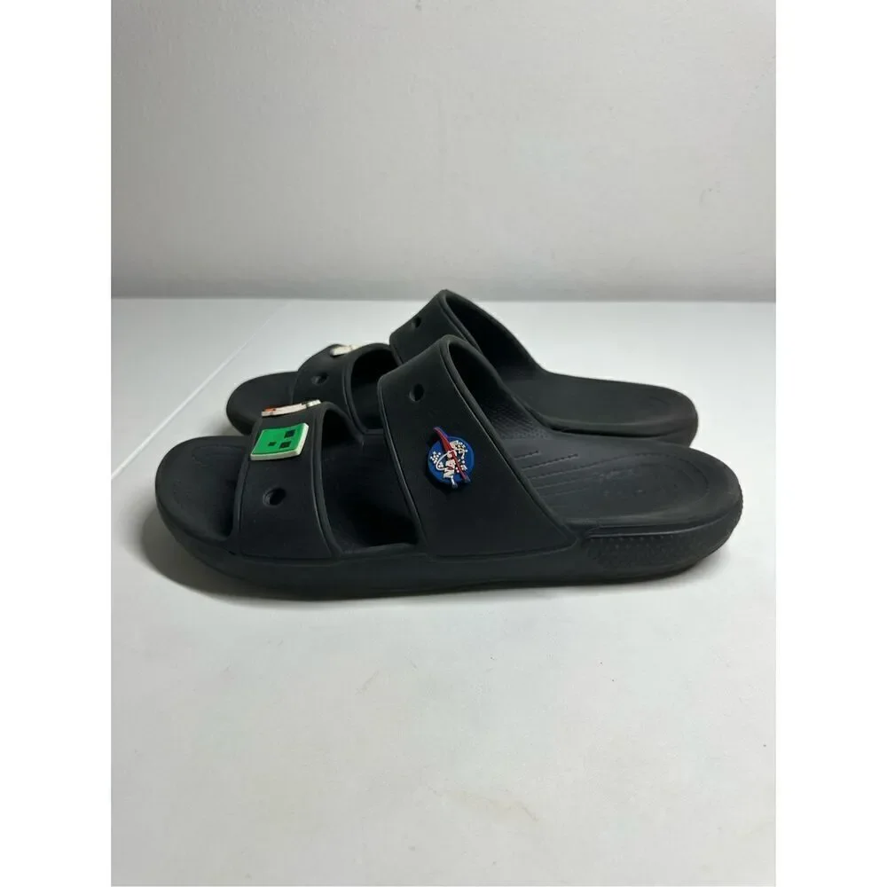 Crocs Classic Black Slide Sandals Unisex 5 Sharms Size Men's 12